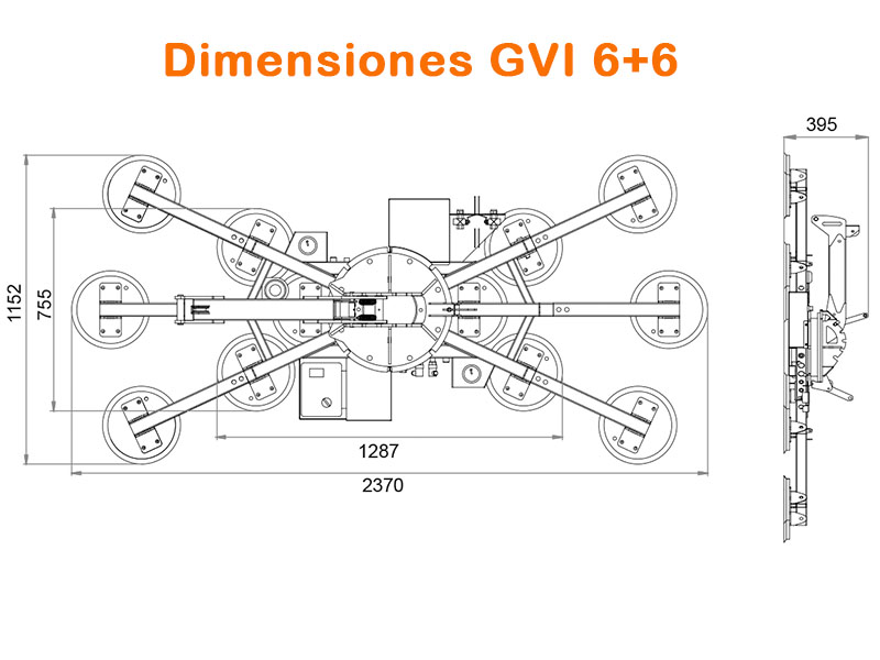 Jekko GVI 6+6 glass manipulator